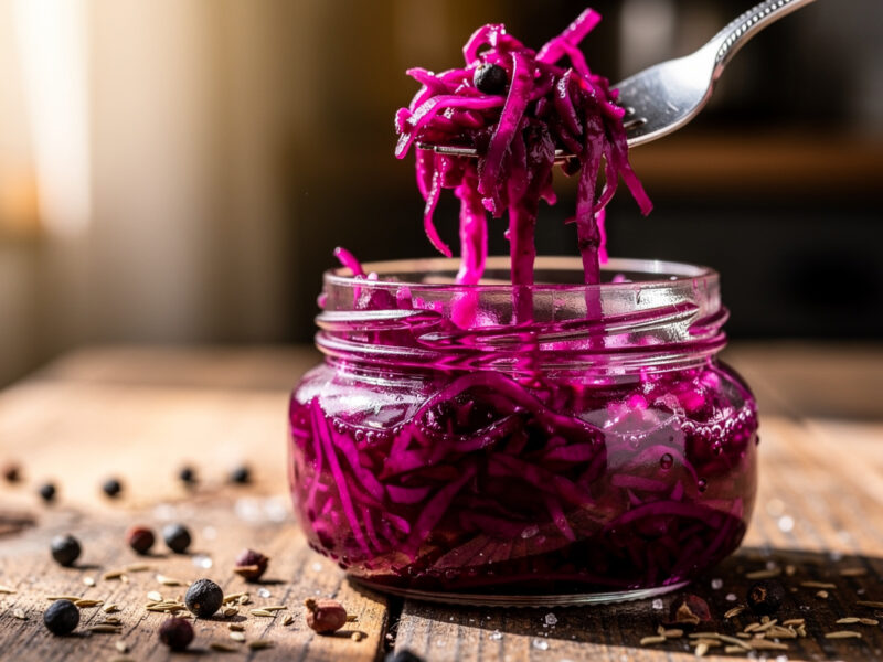 Red Cabbage Sauerkraut: A Recipe for Color, Crunch, and Caraway