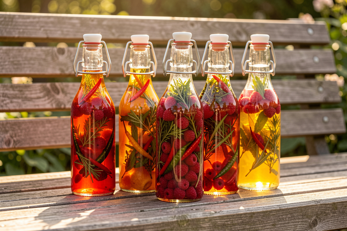 Infused Vinegar Recipes and Methods: Herbs, Fruit, and Heat